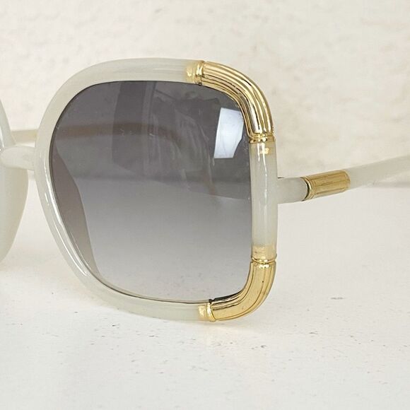 Vintage 70’s Disco Ted Lapidus Paris Oversize Cream Gold oversized  Sunglasses main image 13